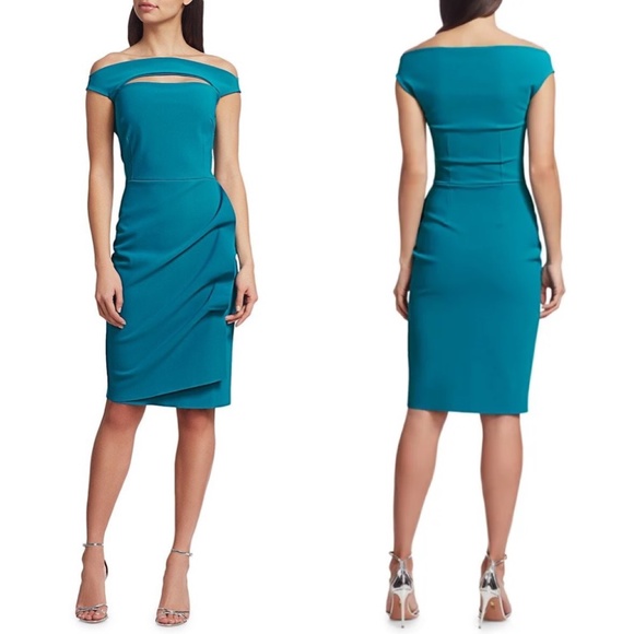 Chiara boni melania teal ruffle dress FINAL PRICE NO OFFERS CONSIDERED - Picture 2 of 7
